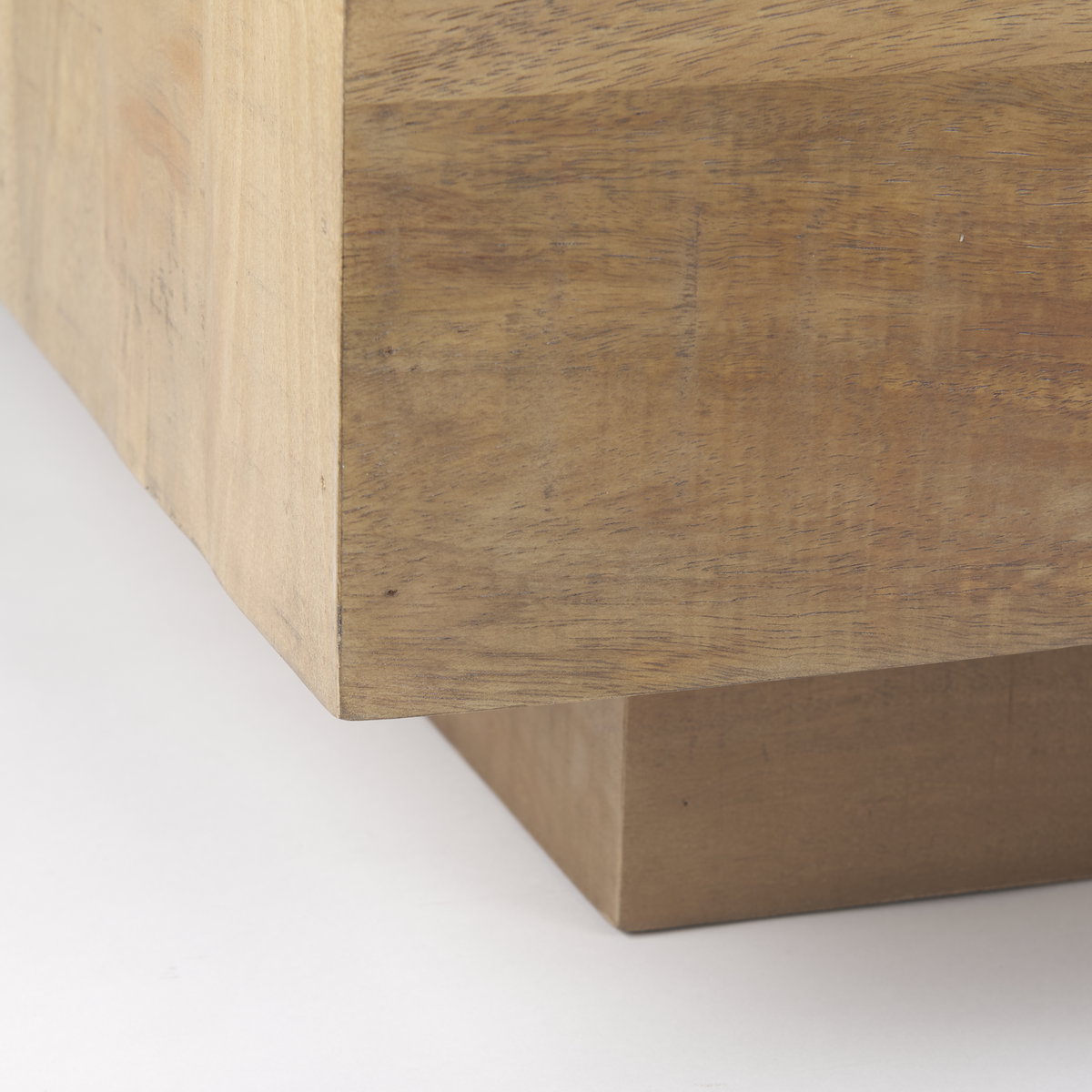 Hayden Light Brown Wood Rectangular Coffee Table, by Mercana, 48" length x 28" width x 16" height View 8