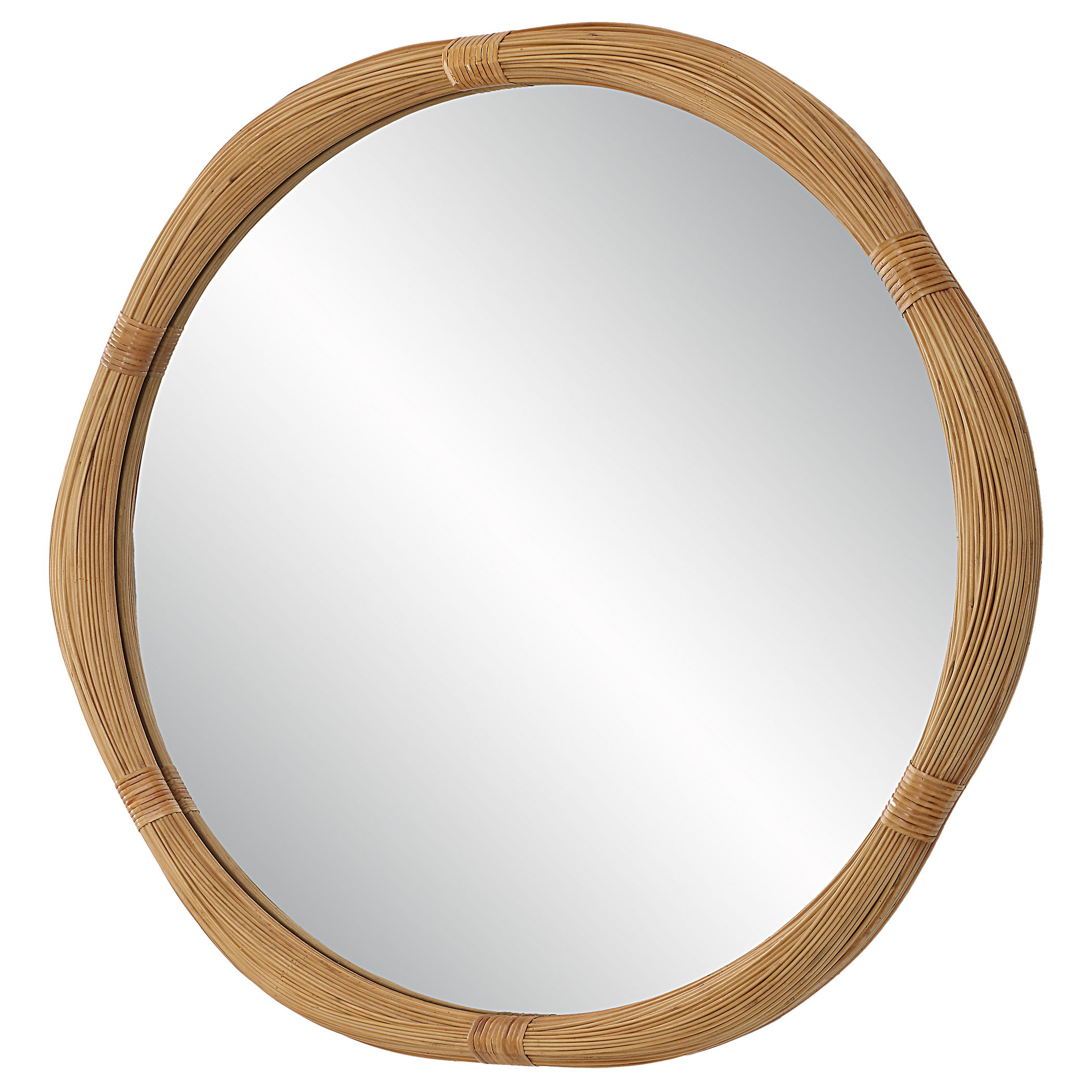 Salina Round Bamboo Mirror large image 