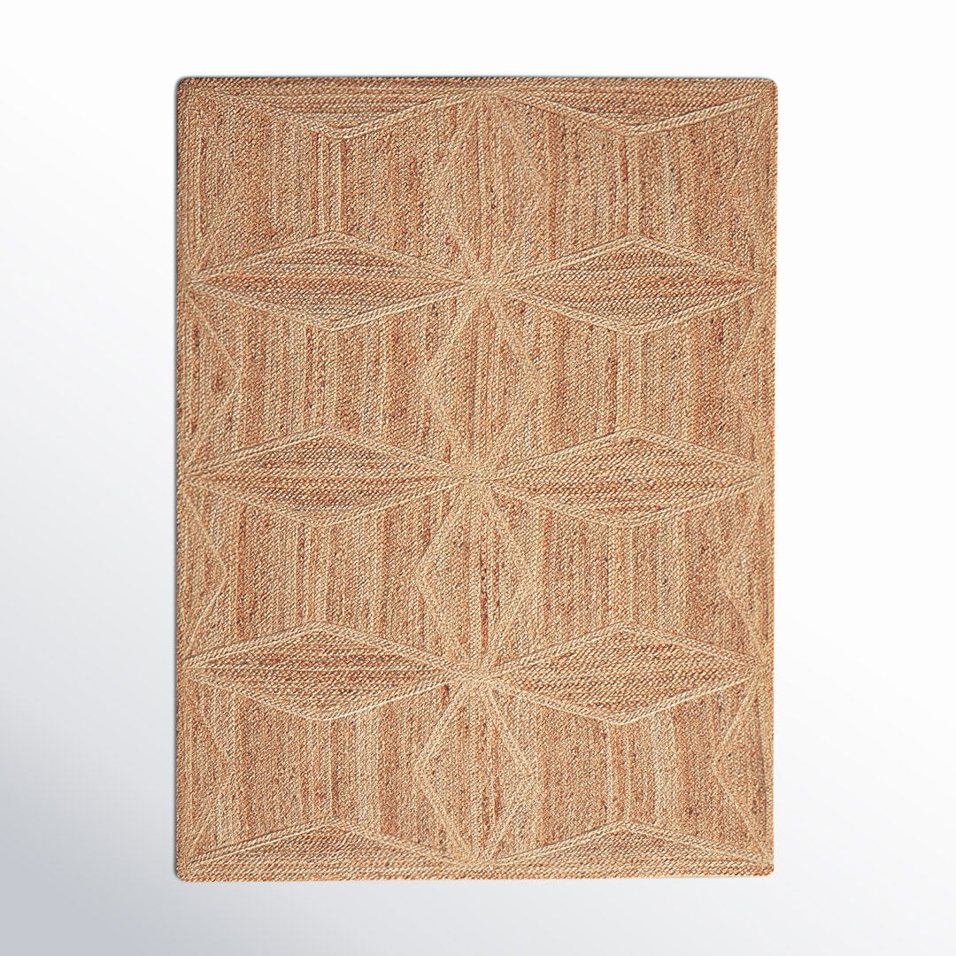 Bancroft Geometric Handmade Dhurrie Jute Beige Area Rug large image 