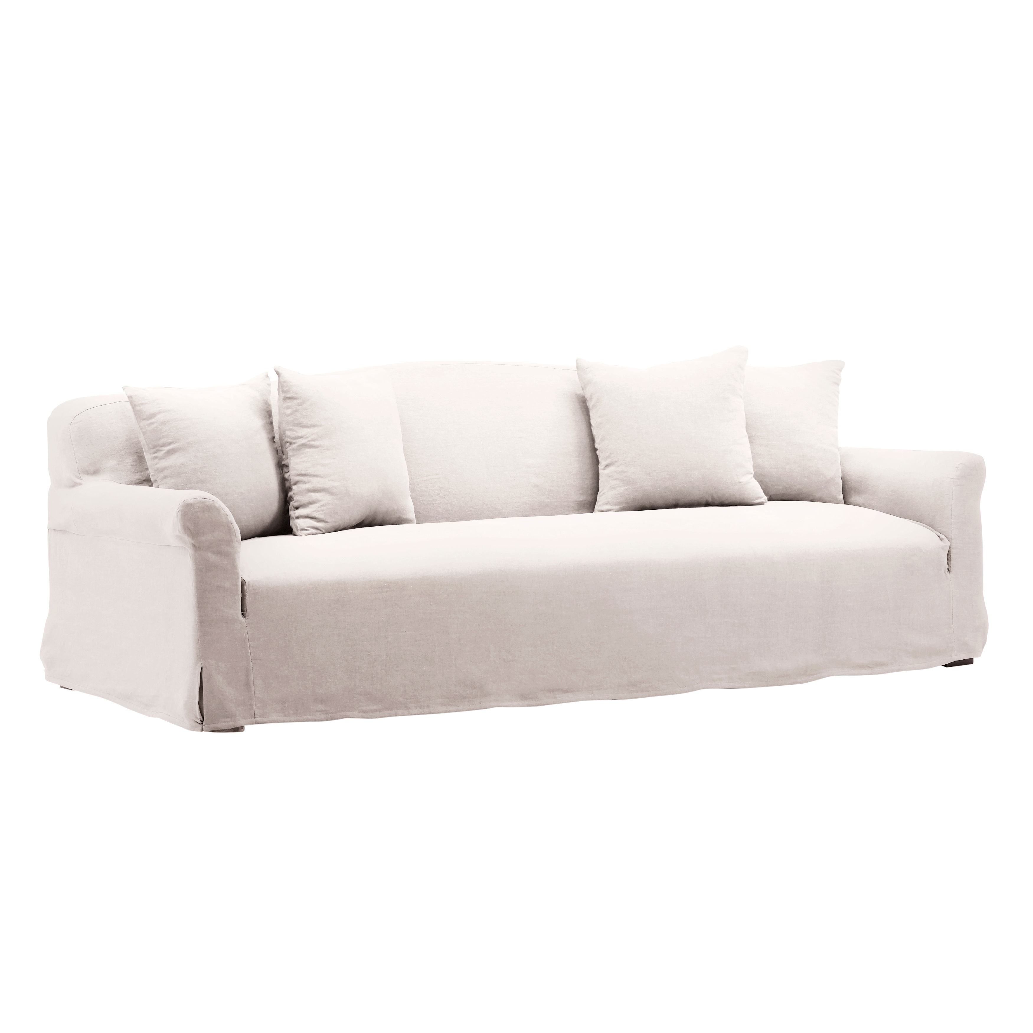 Astrud Sofa Slipcover Natural, Sofas & Sectional by Dovetail, 96" width x 28.35" height x 41.33" depth
