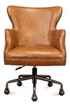 Andrew Jackson Desk Chair, Cuba Brown, Seating by Sarreid, 25" length x 29" width x 35" height thumbnail 2
