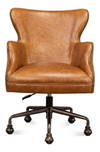 Andrew Jackson Desk Chair  Cuba Brown, by Sarreid, 2'5" length x 2'1" width x 2'11" height thumbnail 2