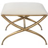 Crossing Small White Bench, Benche by Uttermost, 23.5" width x 20" height x 18" depth thumbnail 1
