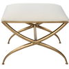 Crossing Small White Bench, Furniture by Uttermost, 23.5" width x 20" height x 18" depth thumbnail 1