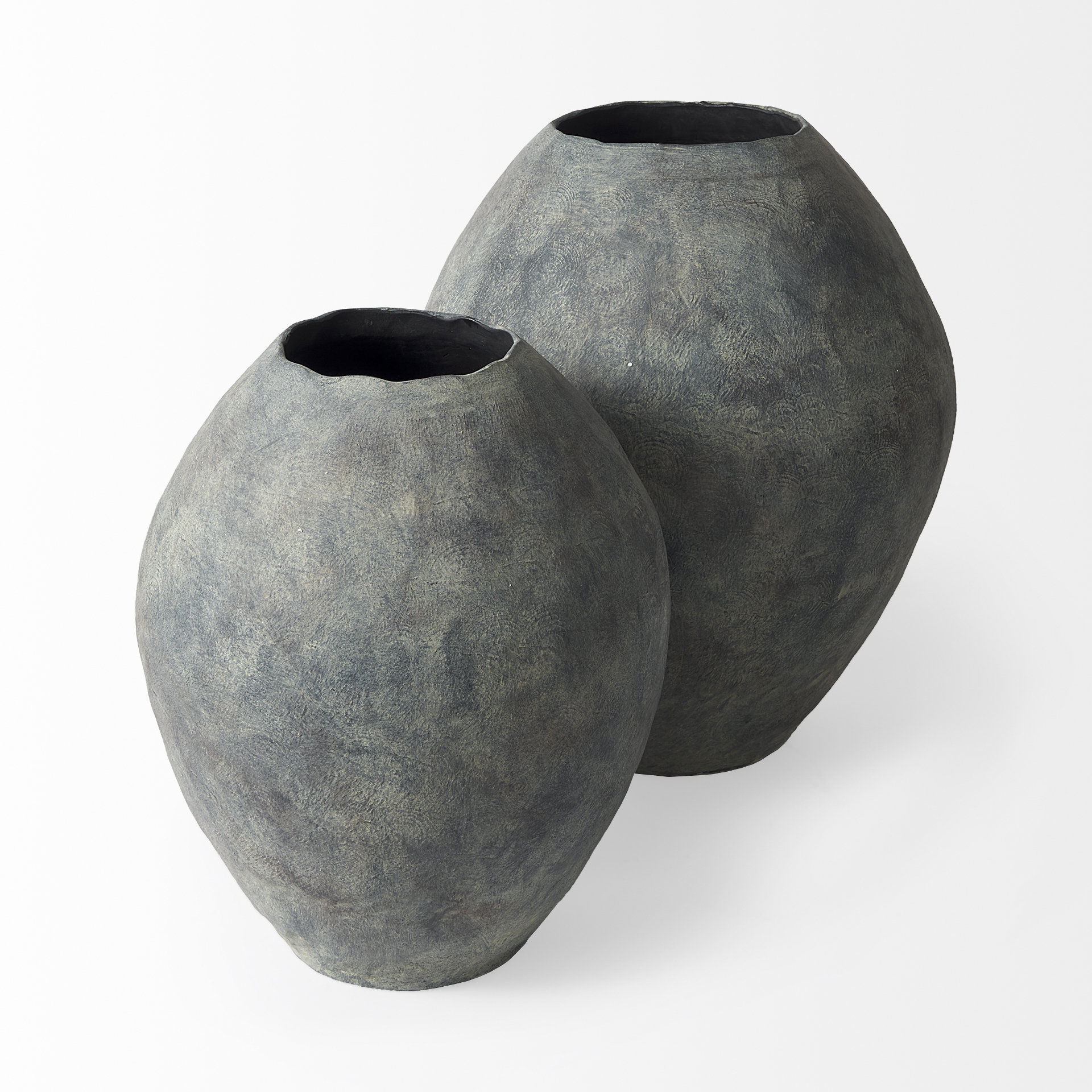 Gobi 16L x 20H Small Gray Ceramic Oval Vase, by Mercana, 16.14" length x 16.14" width x 19.69" height View 5