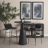 Kavalan 37.5' Total Height Ebony Leather Seat Black Metal Frame Bar Stool thumbnail 1
