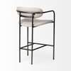 Parker Backless 36in Seat Counter Stool | Beige Fabric with Grey Metal, Counter & Bar Stool by Mercana, 19" length x 19.75" width x 36" height thumbnail 10