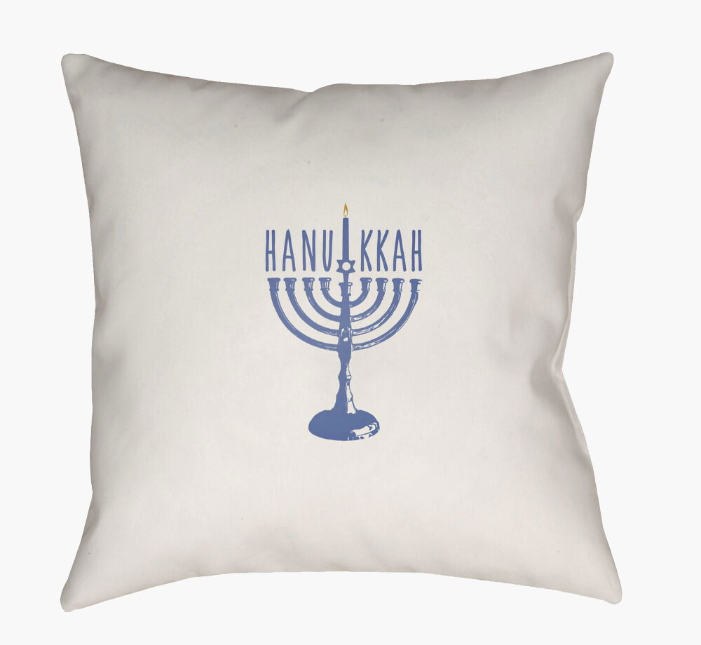 Hanukkah Menorah Accent Pillow, Decorative Pillow by Surya, 18" length x 18" width