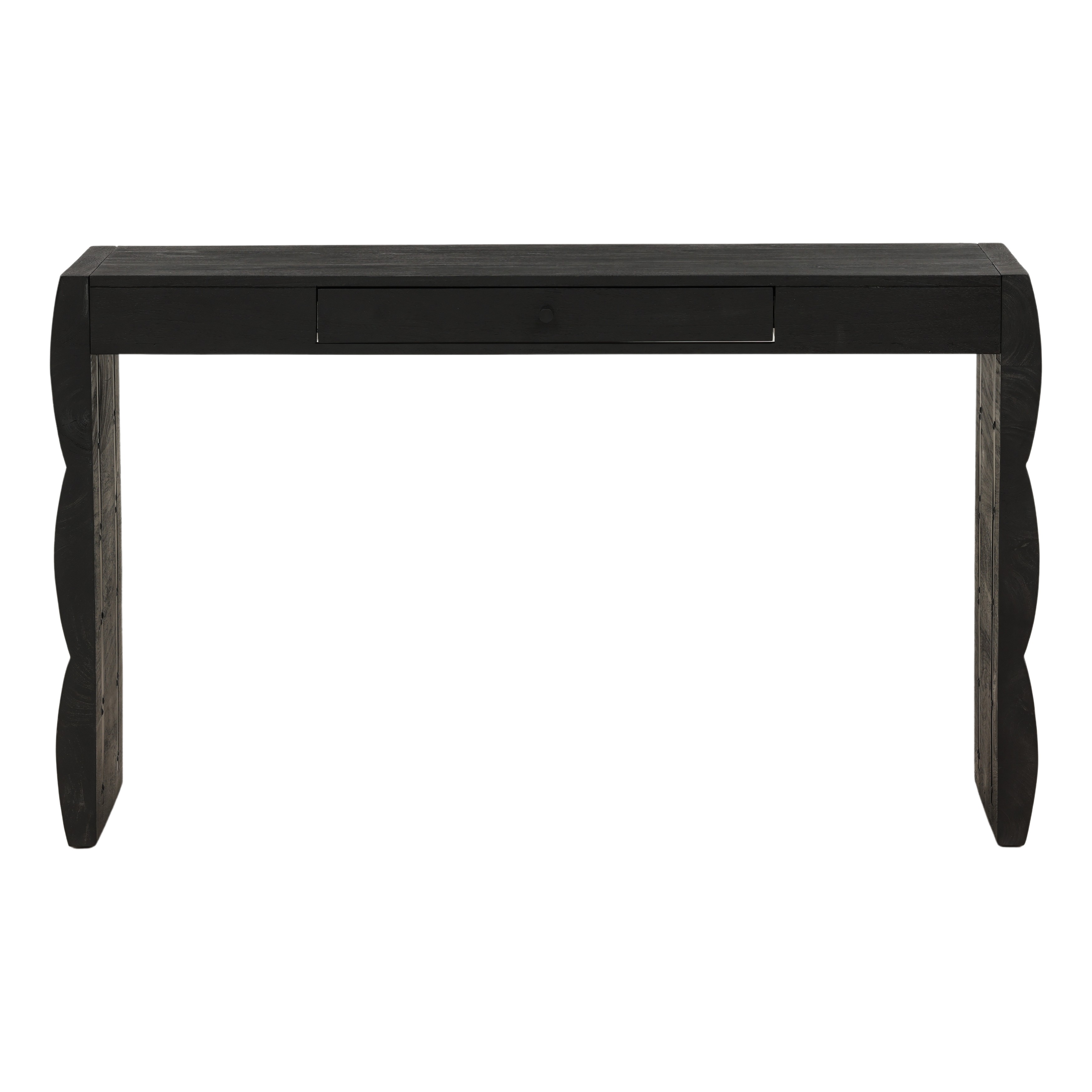 Natassia Desk Black, by Dovetail, 51.5" width x 30" height x 22" depth View 2