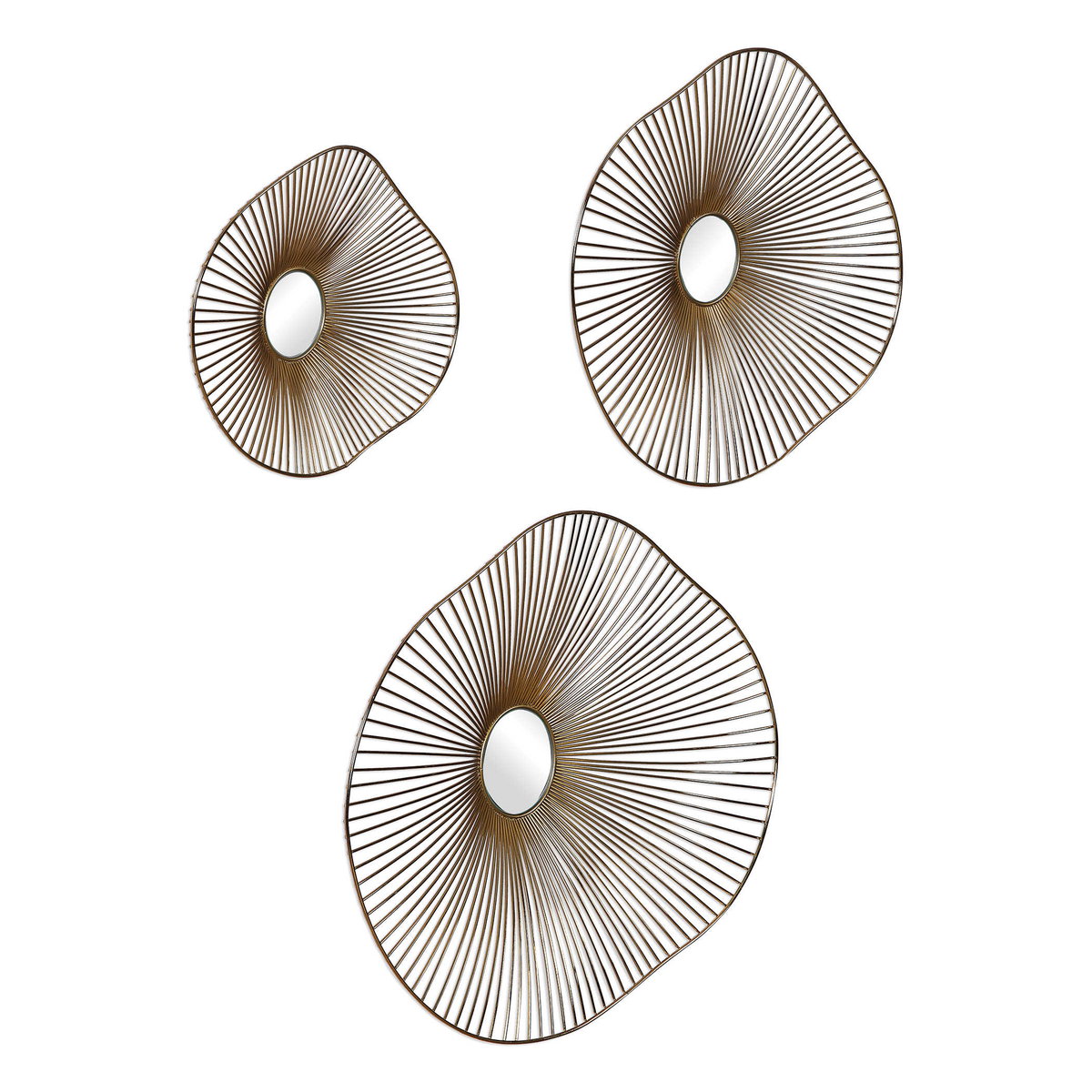 Avarie Gold Metal Wall Art Set/3, by Uttermost, 25" width x 20.5" height x 3" depth View 4