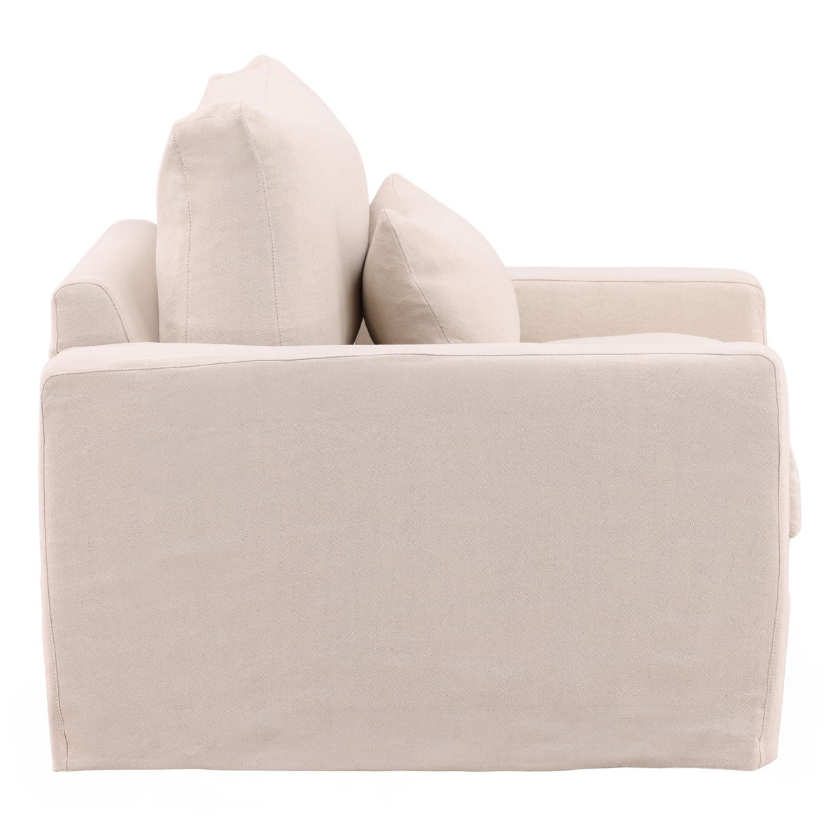 Sylvie Sofa Chair Slipcover Natural, Sofas & Sectional by Dovetail, 50.5" width x 33.5" height x 39.75" depth View 3