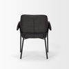 Brently Dining Chair with Gray Fabric & Matte Black Metal Legs, by Mercana, 24.5" length x 29.5" width x 32.5" height thumbnail 7