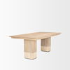 Shivon 84' Rectangular Light Brown Mango Wood with Travertine Dining Table thumbnail 6