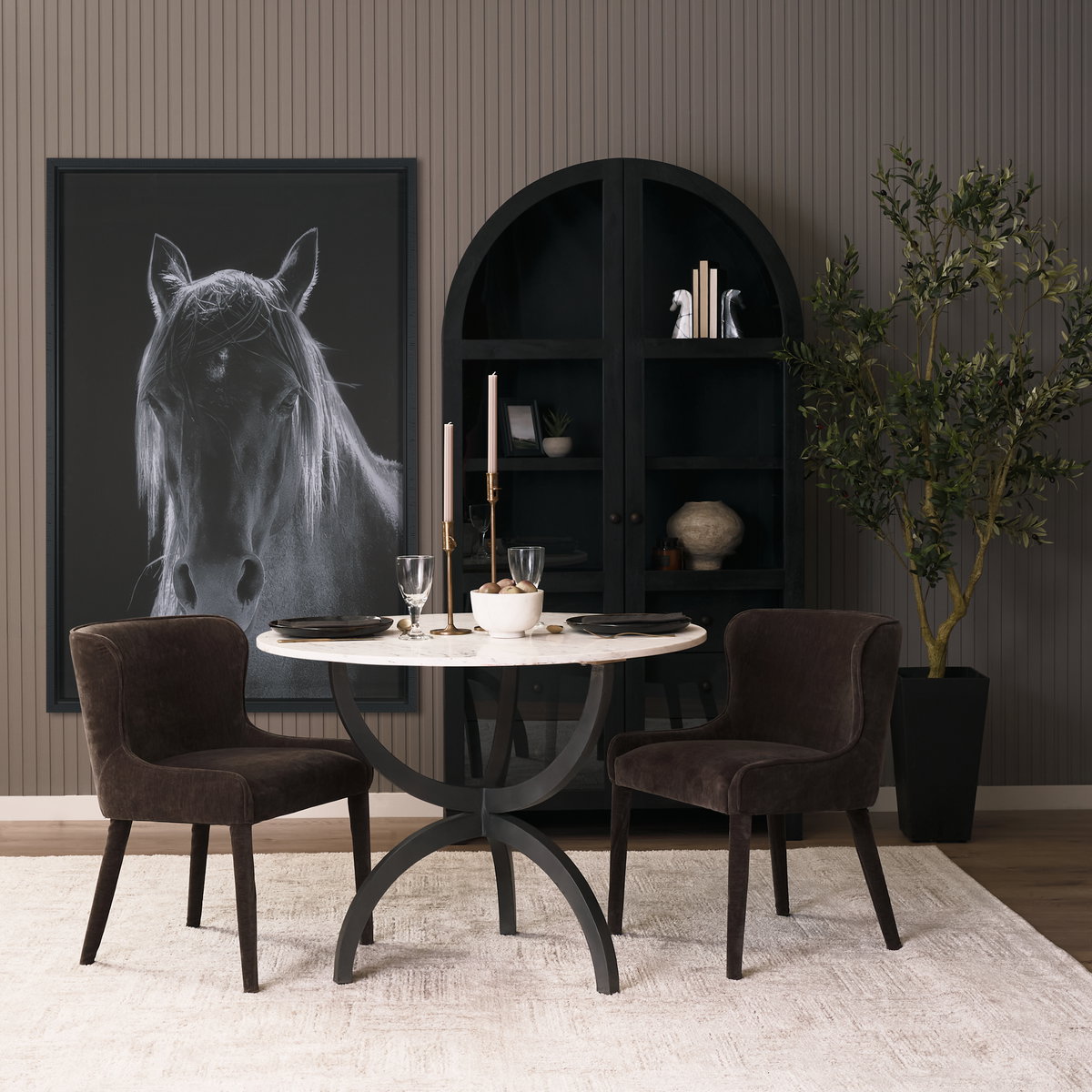 Veneto 40' Round Dining Table | Modern | White Marble & Black Metal | Seats 4, by Mercana, 40" length x 40" width x 30" height View 4