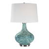 Celinda Blue Gray Glass Lamp, Table Lamp by Uttermost, 15.5" width x 24.75" height x 14" depth thumbnail 1