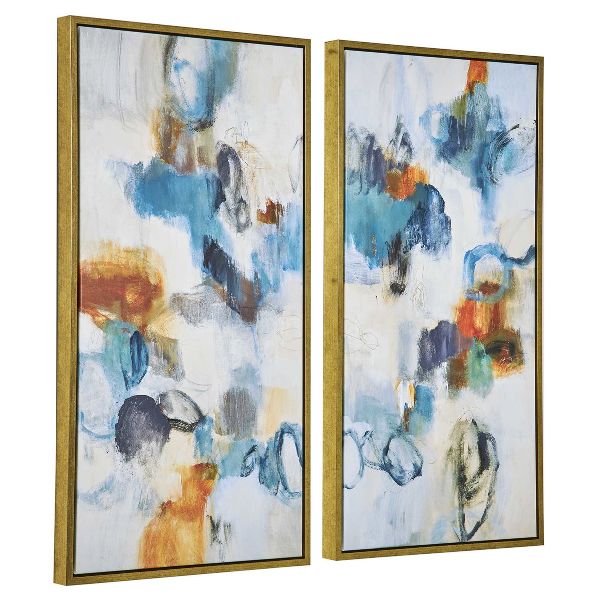 Casual Moments Framed Abstract Art Set/2, Painting by Uttermost, 21.5" width x 41.5" height x 2" depth View 5