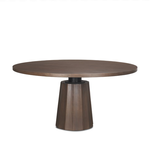 Swanson 60" Round Pedestal Dining Table | Dark Brown Wood | Seats 6