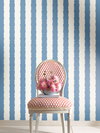 Scalloped Stripe Blue Wallpaper, by York Wall, 27' length x 2'3" width x 0.02" depth thumbnail 2