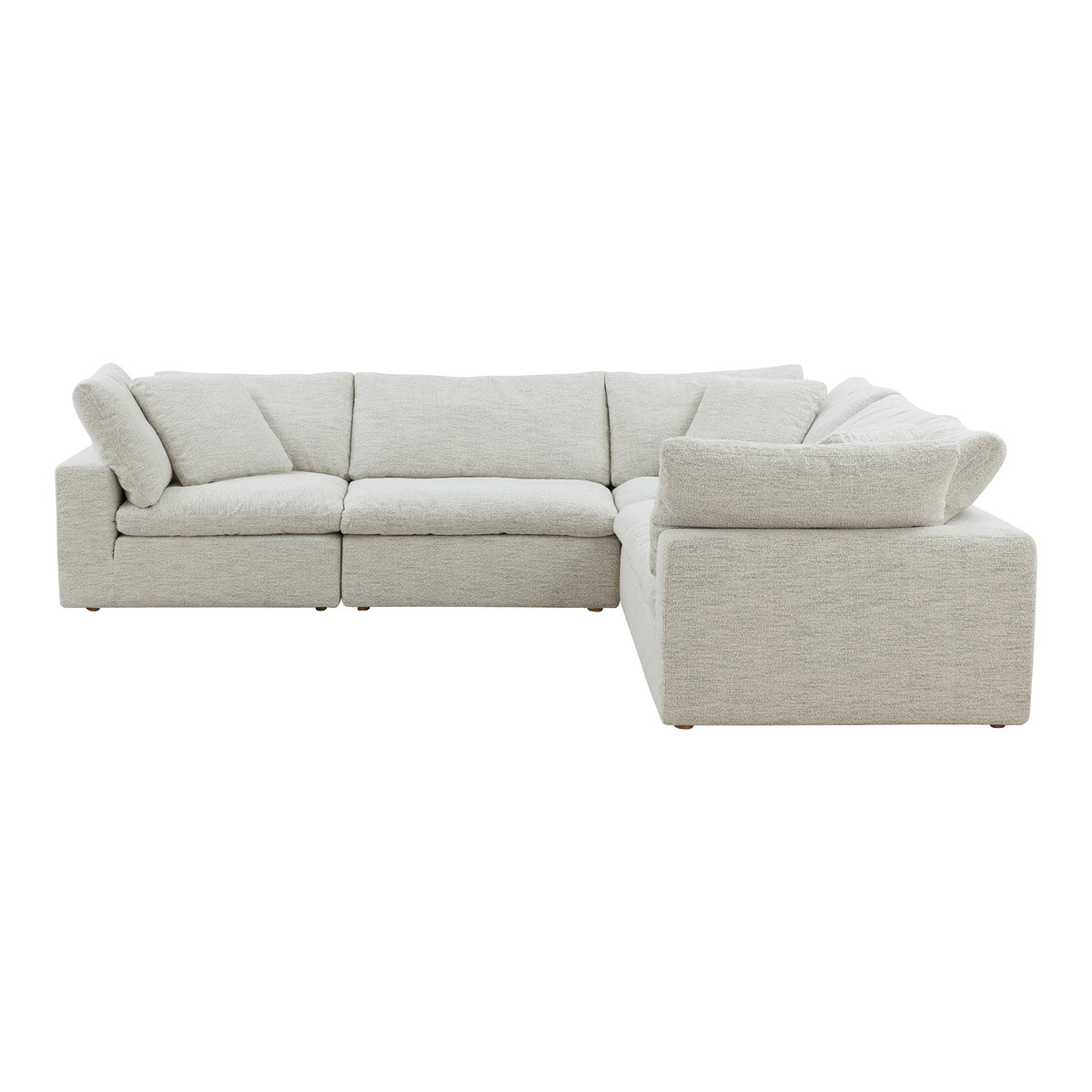Clay Classic L-shaped Modular Sectional Coastside Sand, Sectional Sofa by Moe's Home, 133.5" width x 32" height x 133.5" depth View 2
