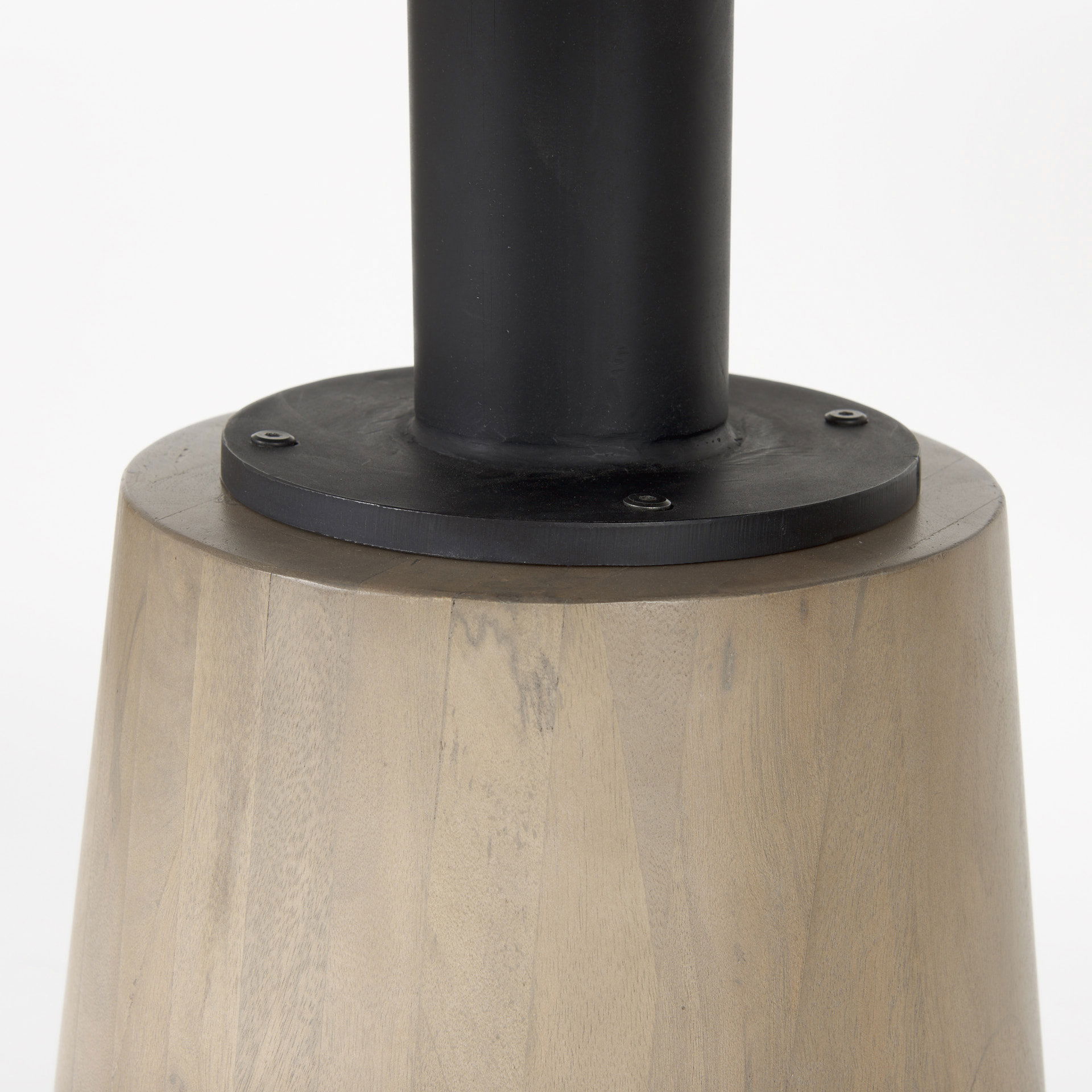 Maxwell 48L x 48W x 30H White Marble Round Top with Black Metal and Wood Pedestal Base Dining Table large image 