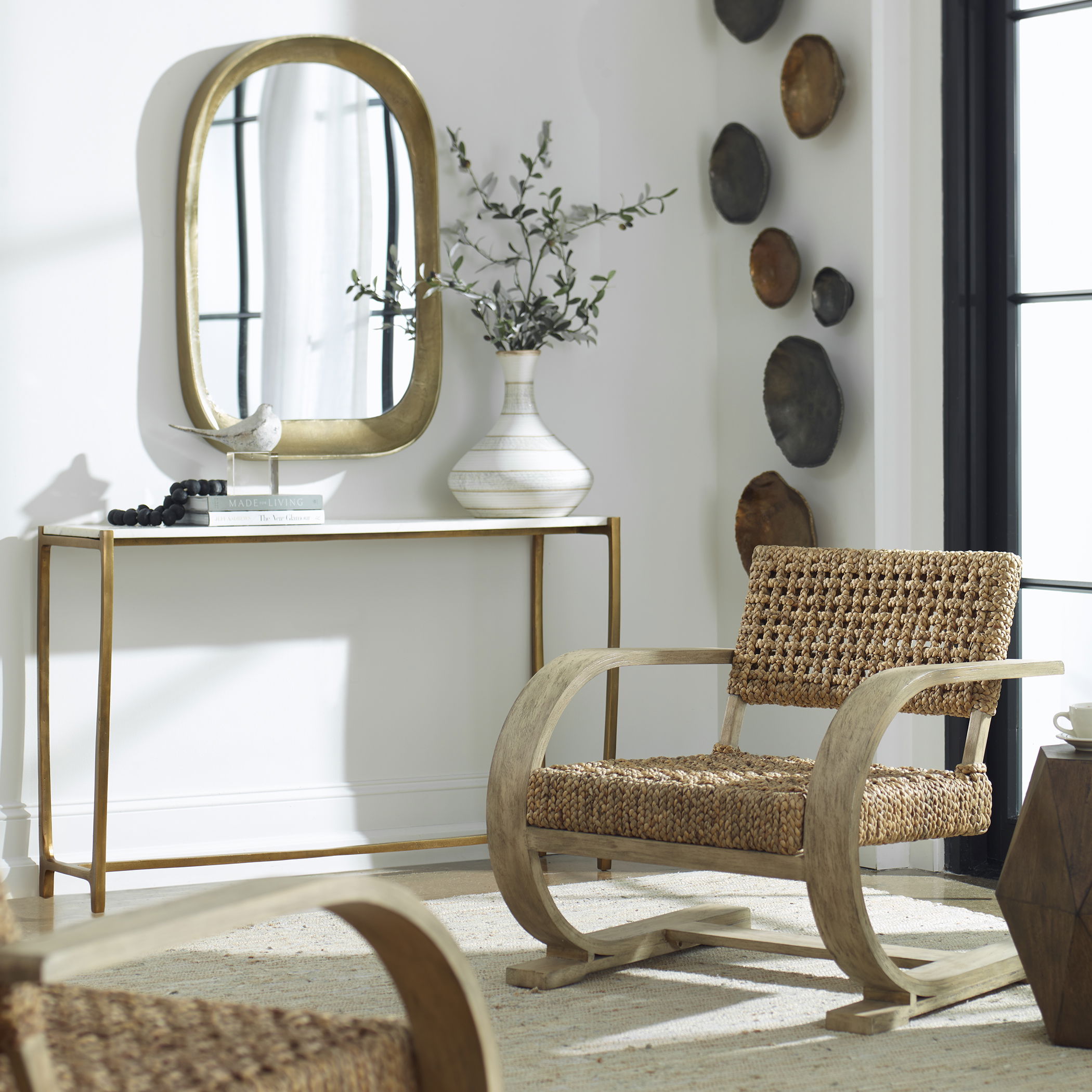 Affinity White Marble Console Table large image 