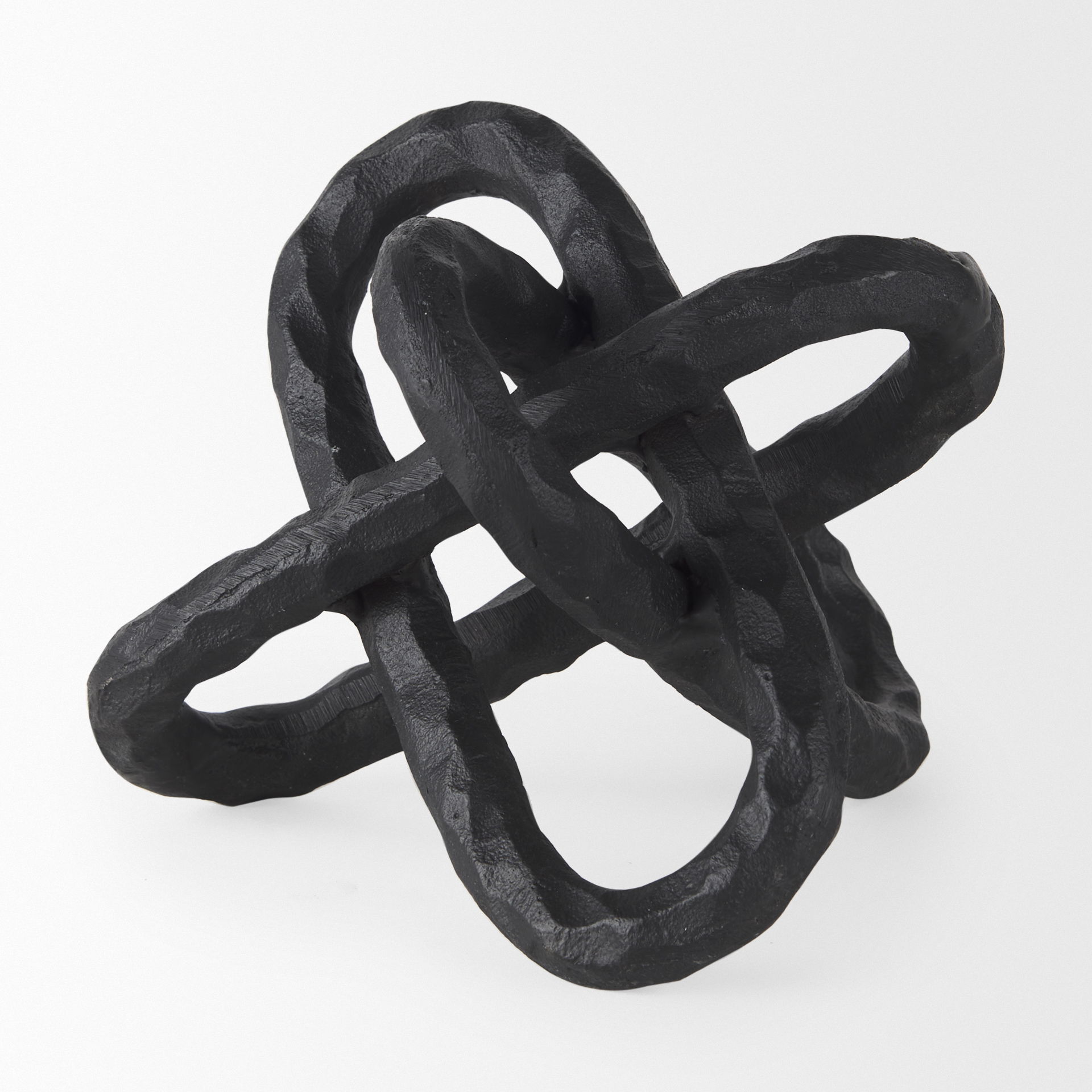 Wilhelm I (Small) 7L x 7W Black Metal Link Decor Object, Decorative Object by Mercana, 6.69" length x 6.69" width x 6.69" height View 7