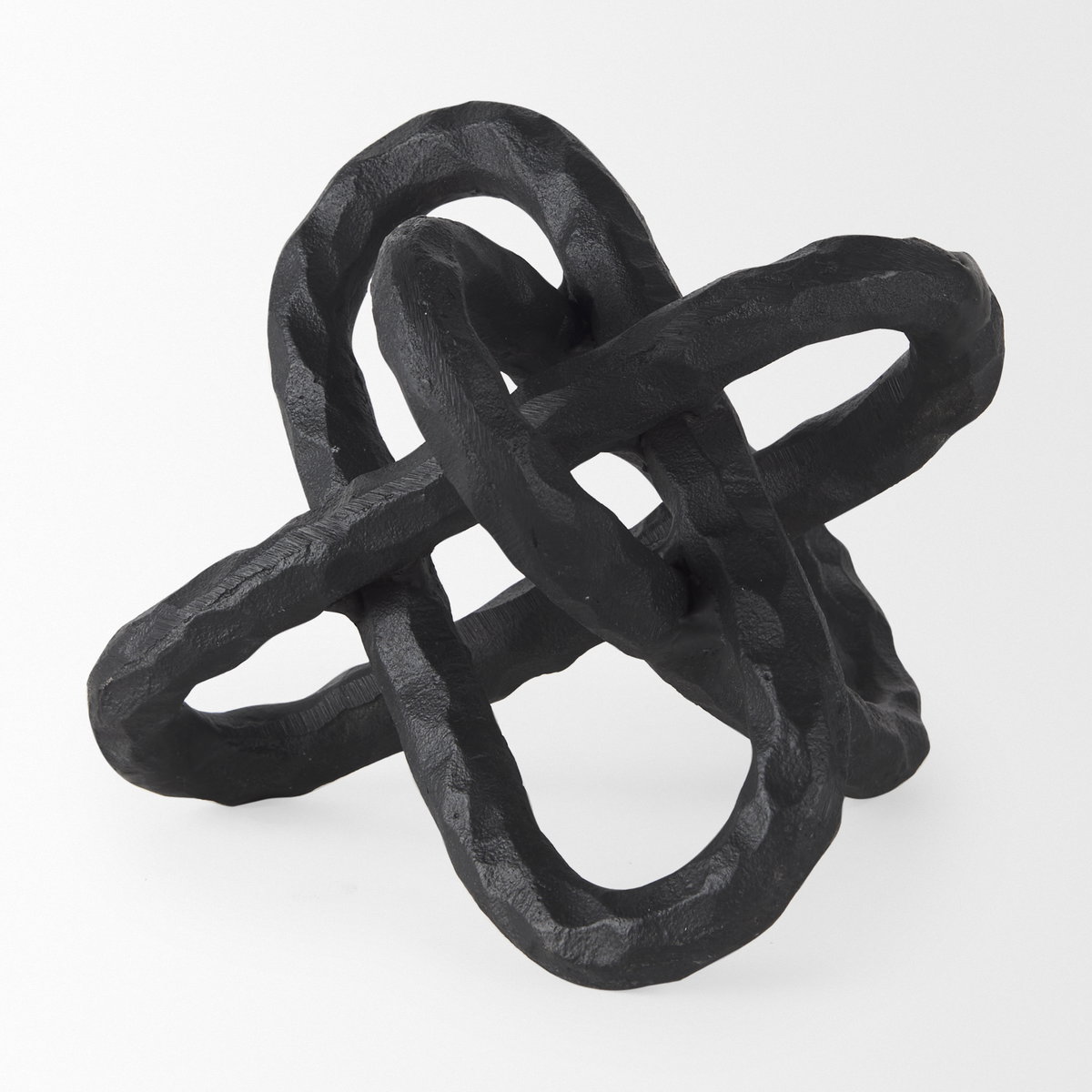 Wilhelm I (Small) 7L x 7W Black Metal Link Decor Object, Decorative Object by Mercana, 6.69" length x 6.69" width x 6.69" height View 7