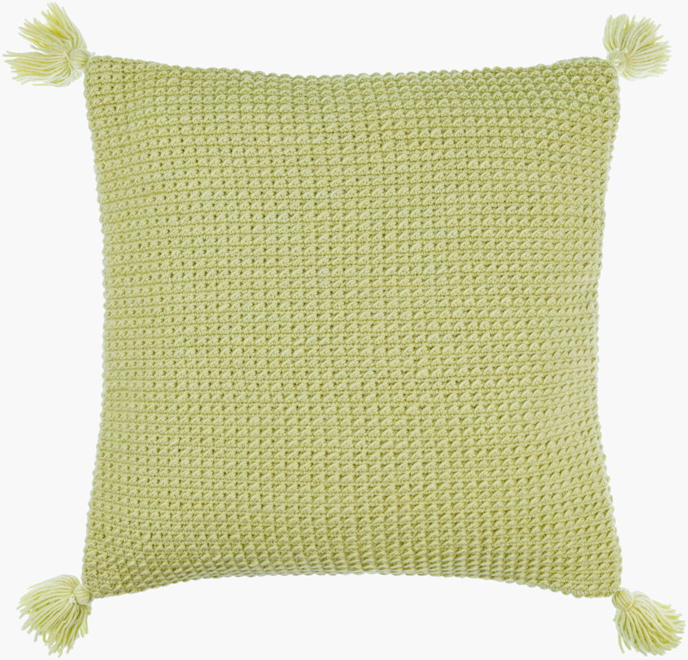 Makrome Accent Pillow Poly, Decorative Pillow by Surya, 22" length x 22" width