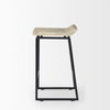 Givens Backless 26in Seat Counter Stool | Natural Wood with Black Metal, Counter & Bar Stool by Mercana, 14.1" length x 15.8" width x 26" height thumbnail 4
