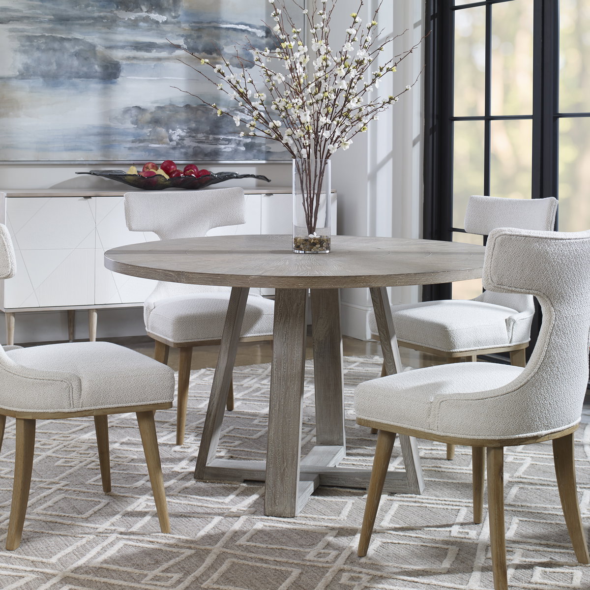 Gidran Gray Dining Table, by Uttermost, 52" width x 29.9" height x 52" depth View 9