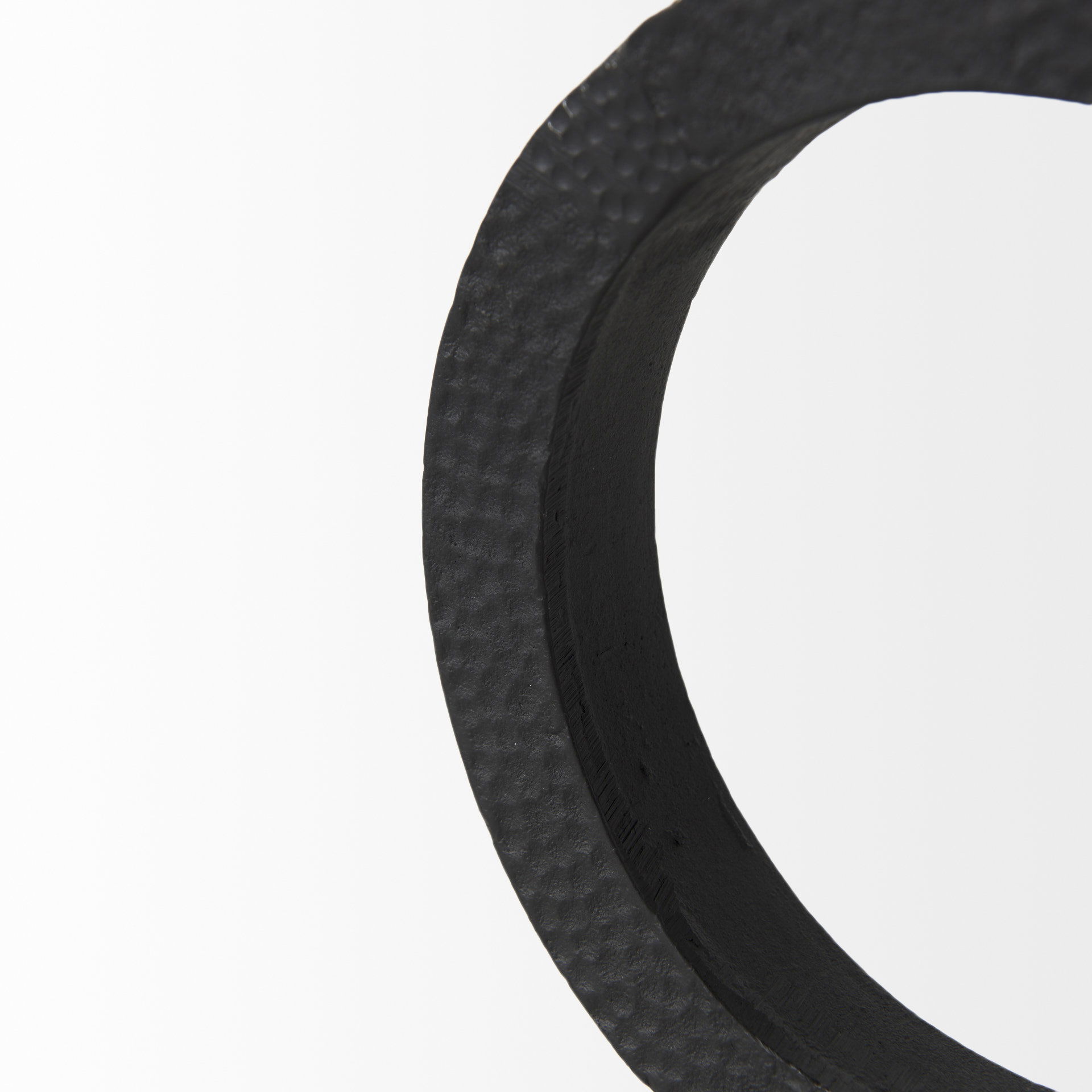 Rafiki Two Blackened Hammered Finish Metal Conjoined Circles, Decorative Object by Mercana, 7.87" length x 5.91" width x 5.91" height View 9