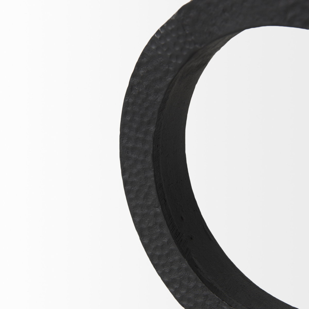 Rafiki Two Blackened Hammered Finish Metal Conjoined Circles, Decorative Object by Mercana, 7.87" length x 5.91" width x 5.91" height View 9