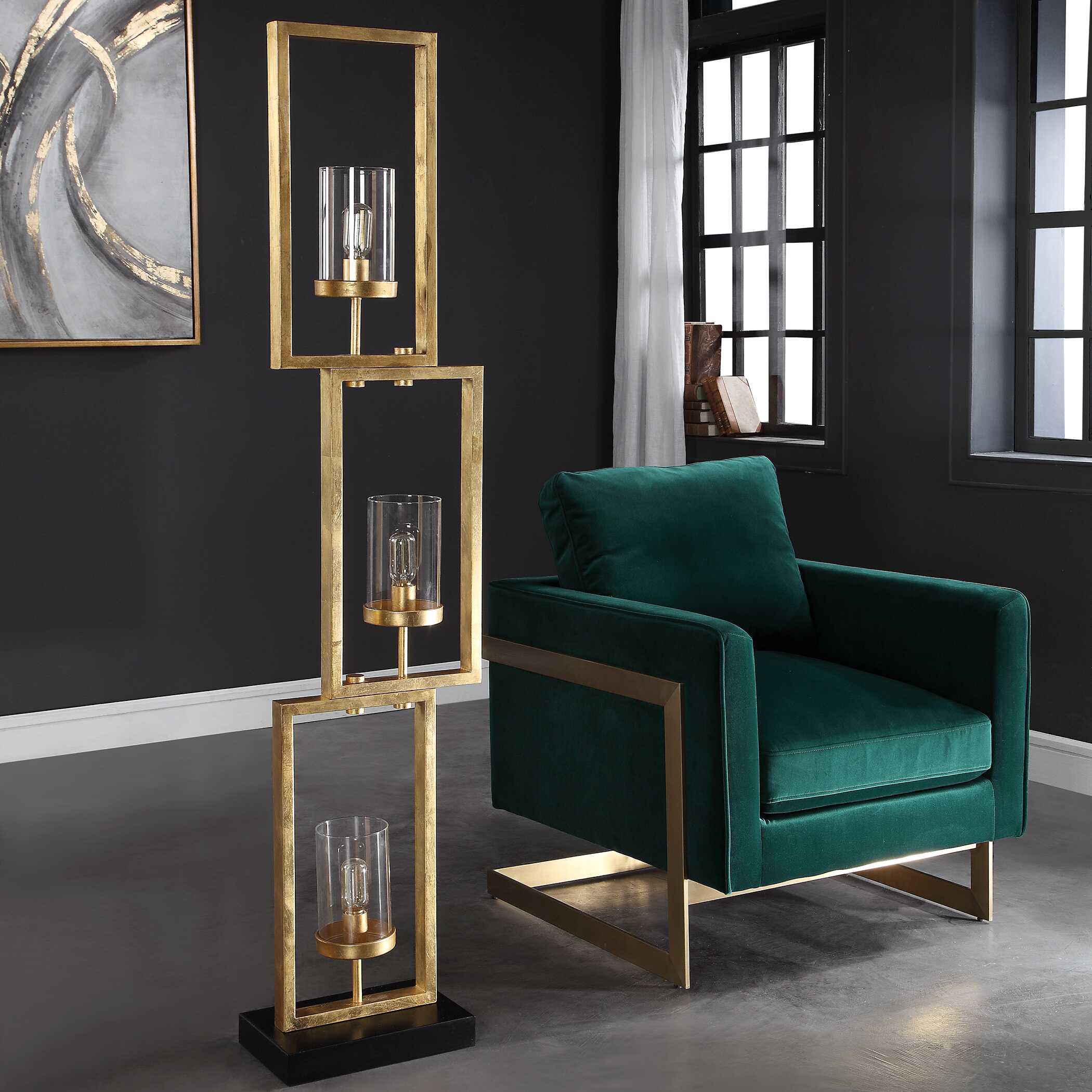 Cielo Staggered Rectangles Floor Lamp large image 