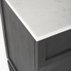 Divina Black-Brown Wood with White Marble Top and Black Metal Base Accent Cabinet, Cabinets & Chest by Mercana, 36" length x 18.5" width x 32" height thumbnail 9