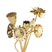 Online Designer Combined Living/Dining Brass Flower Bouquet