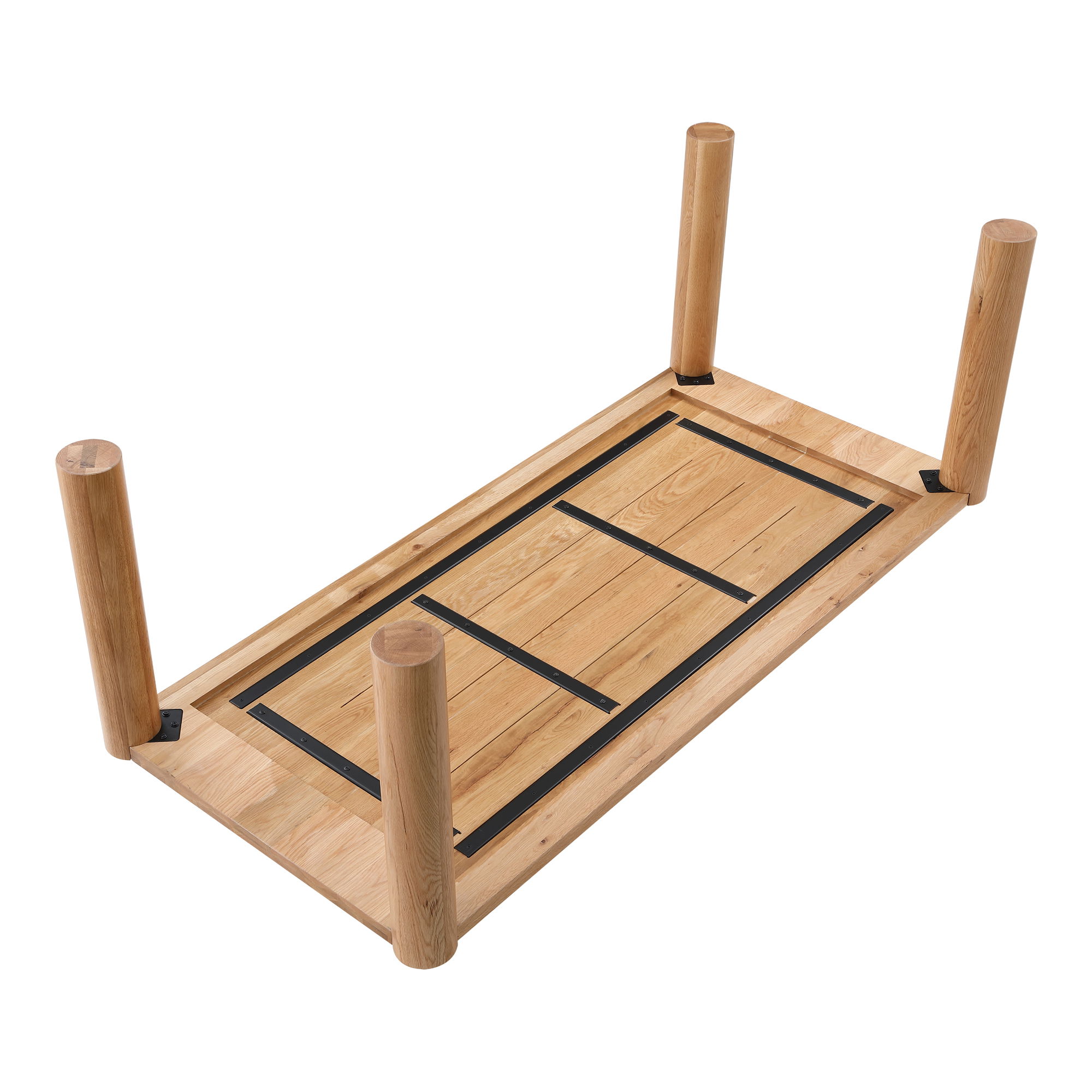 Post Small Dining Table Natural Oak, by Moe's Home, 76" width x 29" height x 36" depth View 5