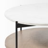 Larkin 48' Oval White Marble Top and Solid Wood Shelf with Black Metal Frame Coffee Table thumbnail 10