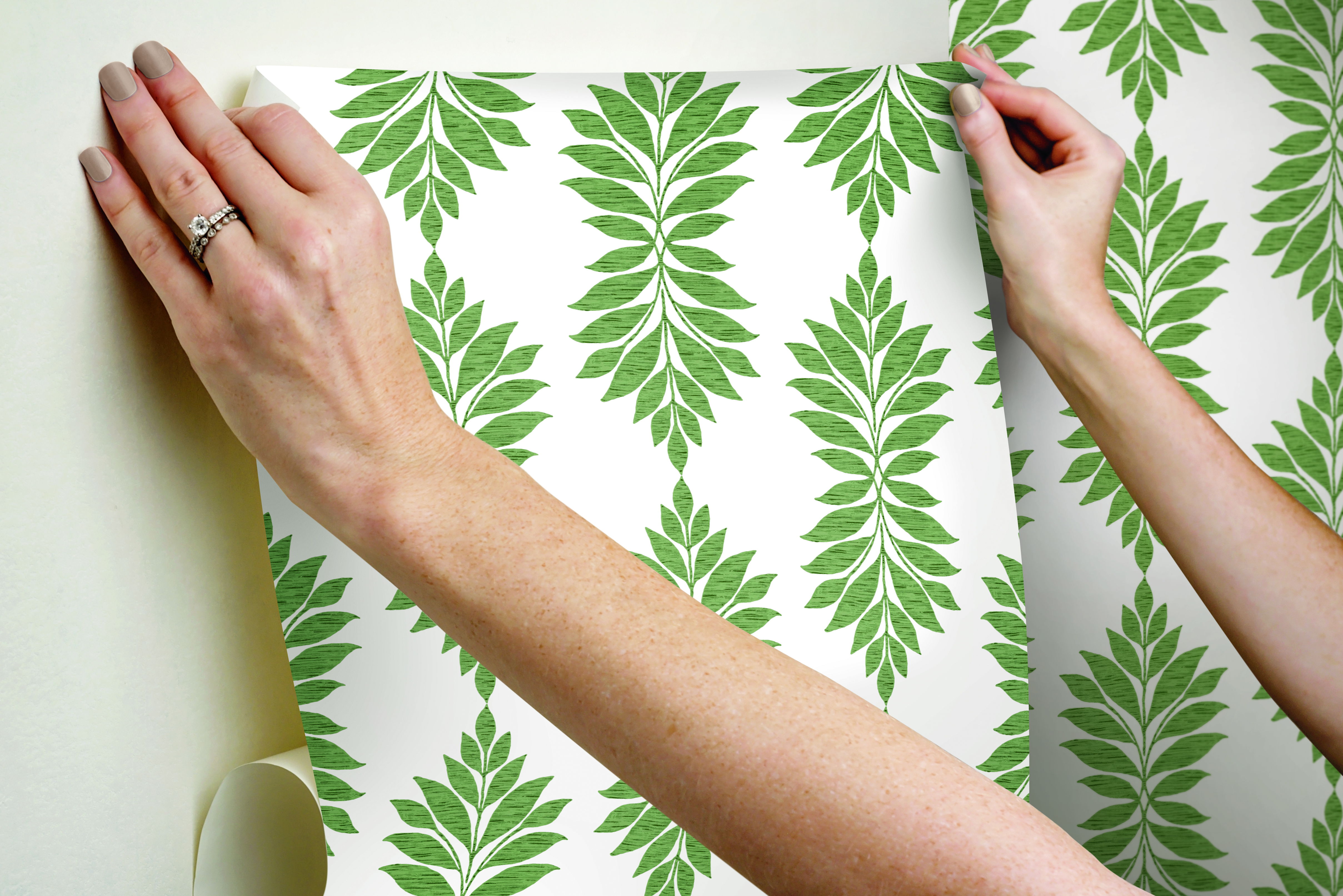 Broadsands Botanica Green Peel & Stick Wallpaper, by York Wall, 20' length x 1'8.5" width x 0.02" depth View 4
