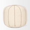 Sachi Beige with Stitching Pouf, Ottoman by Mercana, 18.25" length x 18.25" width x 18.25" height thumbnail 3
