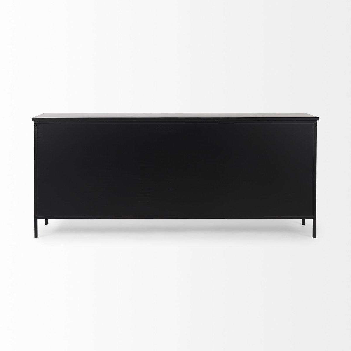 Aurelia  Black and White Metal Four Door Glass Cabinet, Sideboards & Buffet by Mercana, 79" length x 16" width x 33" height View 6