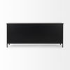 Aurelia  Black and White Metal Four Door Glass Cabinet, Sideboards & Buffet by Mercana, 79" length x 16" width x 33" height thumbnail 6
