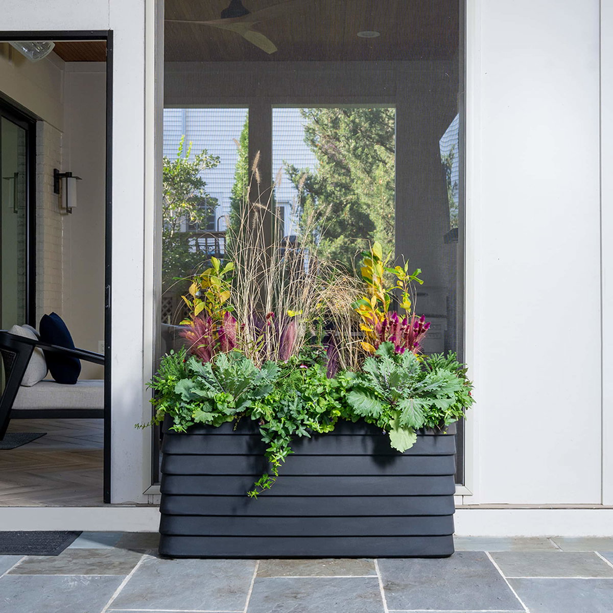 TruDrop Slat Self Watering Large Deck Box, Planter by Crescent Garden, 19" width x 23" height x 46.65" depth View 4
