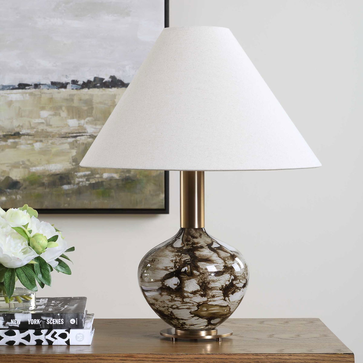 Montagu Dark Brown Table Lamp, by Uttermost, 18" width x 23.5" height x 18" depth View 4