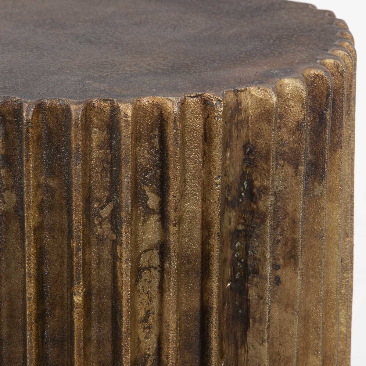 Peaks And Valleys Gold Accent Table, Side & End Table by Uttermost, 14" width x 20" height x 14" depth View 5