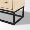 Ciara 6 Drawer Beige Fir Veneer with Black Metal Sideboard, Sideboards & Buffet by Mercana, 61.22" length x 15.94" width x 38.39" height thumbnail 11