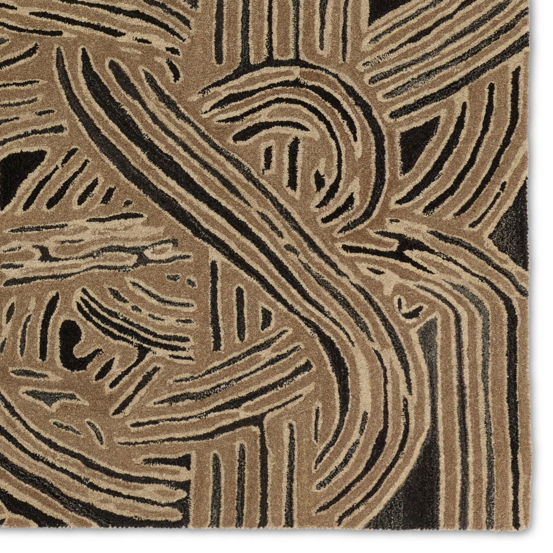 Verde Home By Jaipur Living Kathmandu PVH13 Handmade Abstract Tan and Black Area Rug (6'x9') large image 