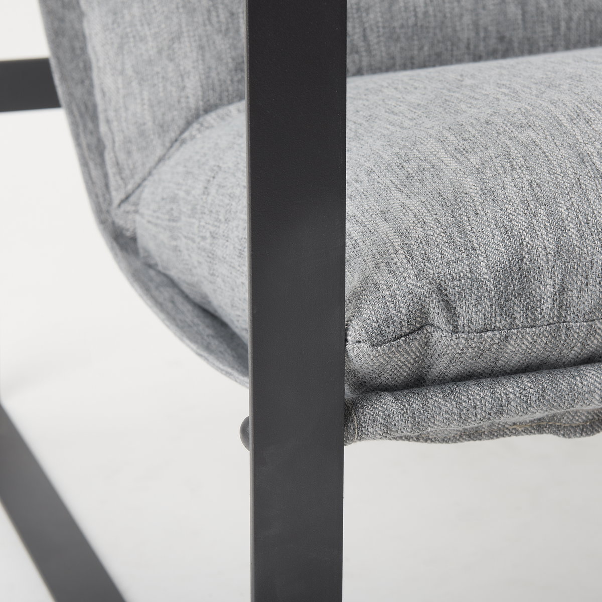 Guilia Castlerock Gray With Metal Frame Sling Accent Chair, by Mercana, 26.77" length x 34.88" width x 29.96" height View 14