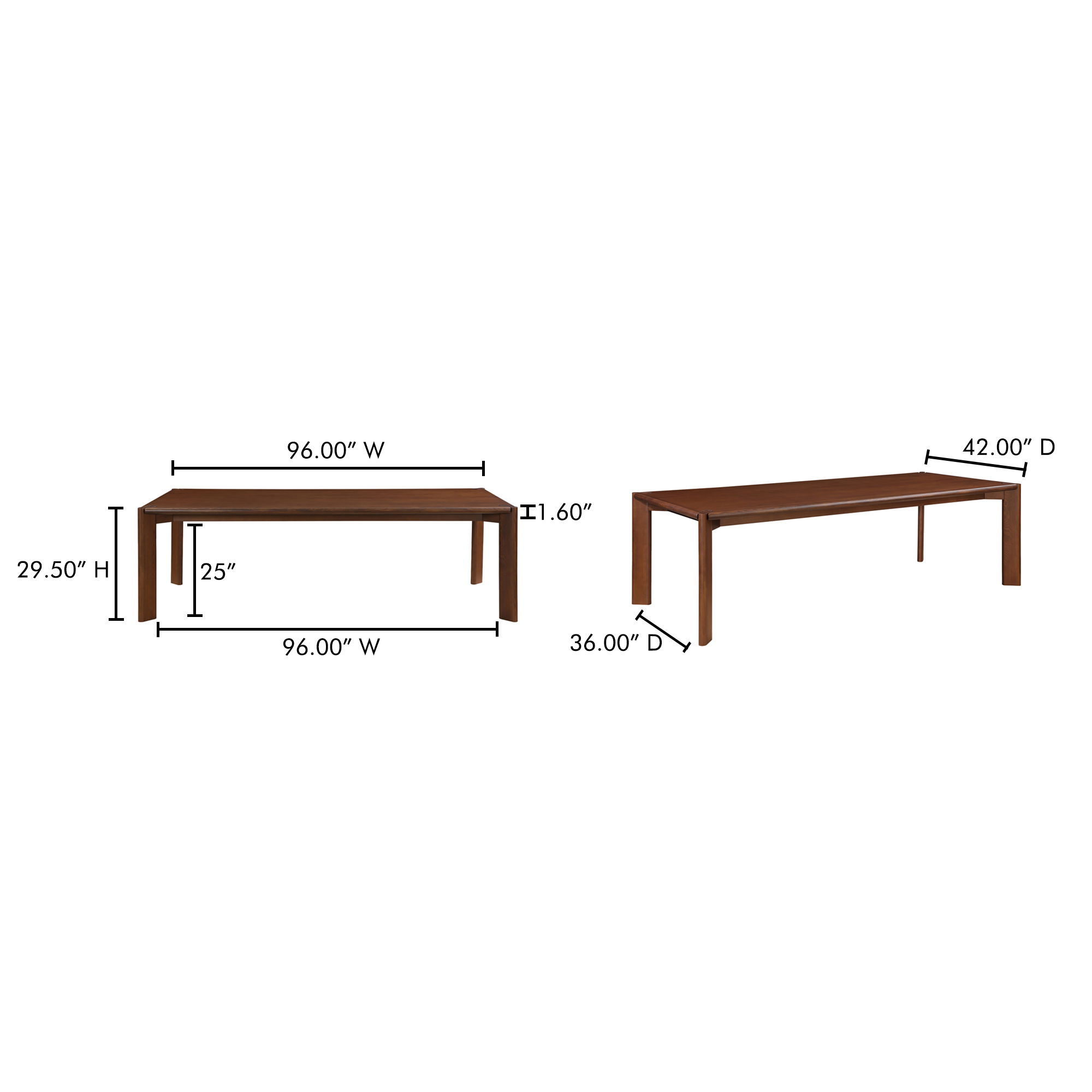 Daifuku Large Dining Table Brown large image 