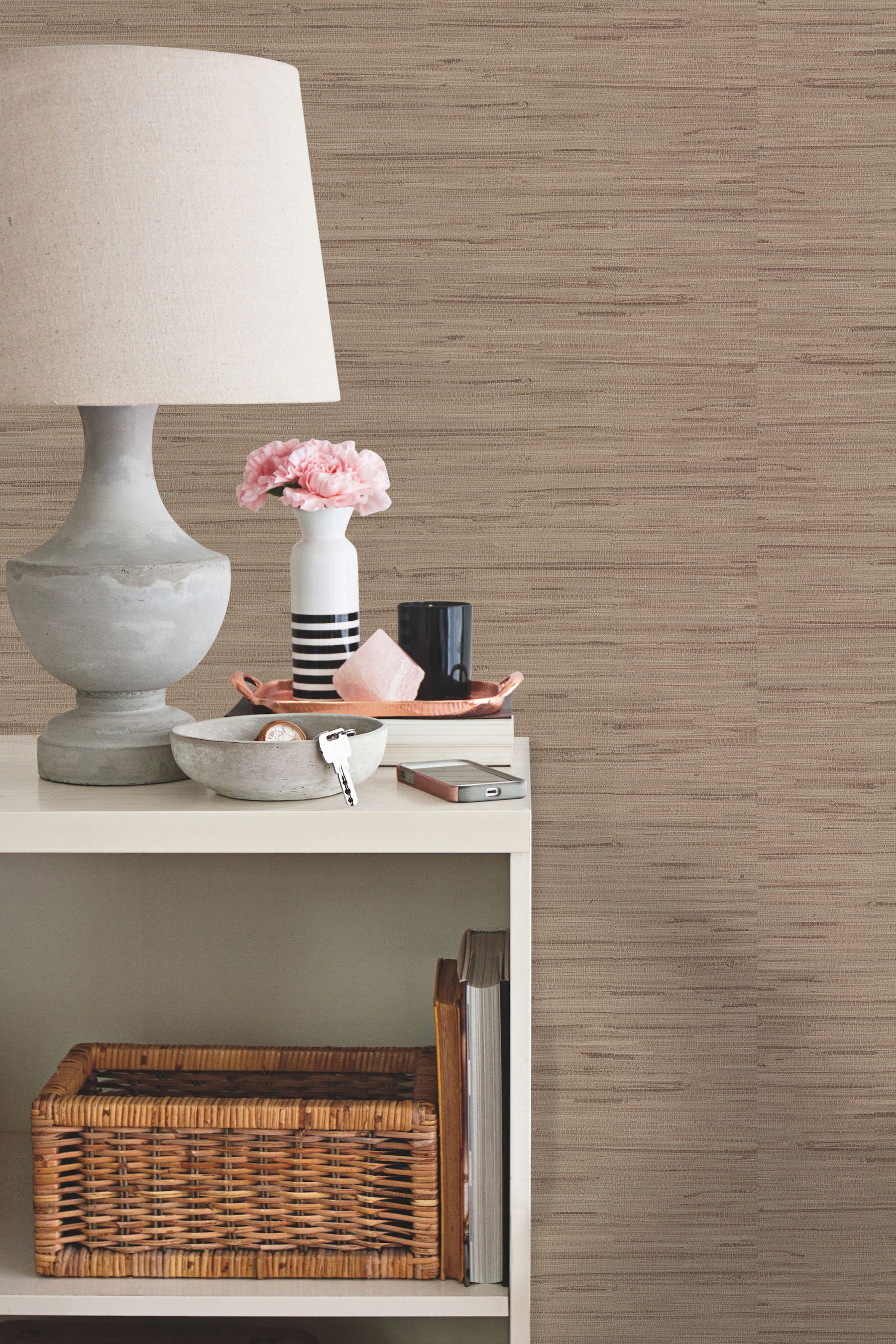 Lustrous Grasscloth Yellow Wallpaper, by York Wall, 33' length x 1'8.8" width x 0.02" depth View 2