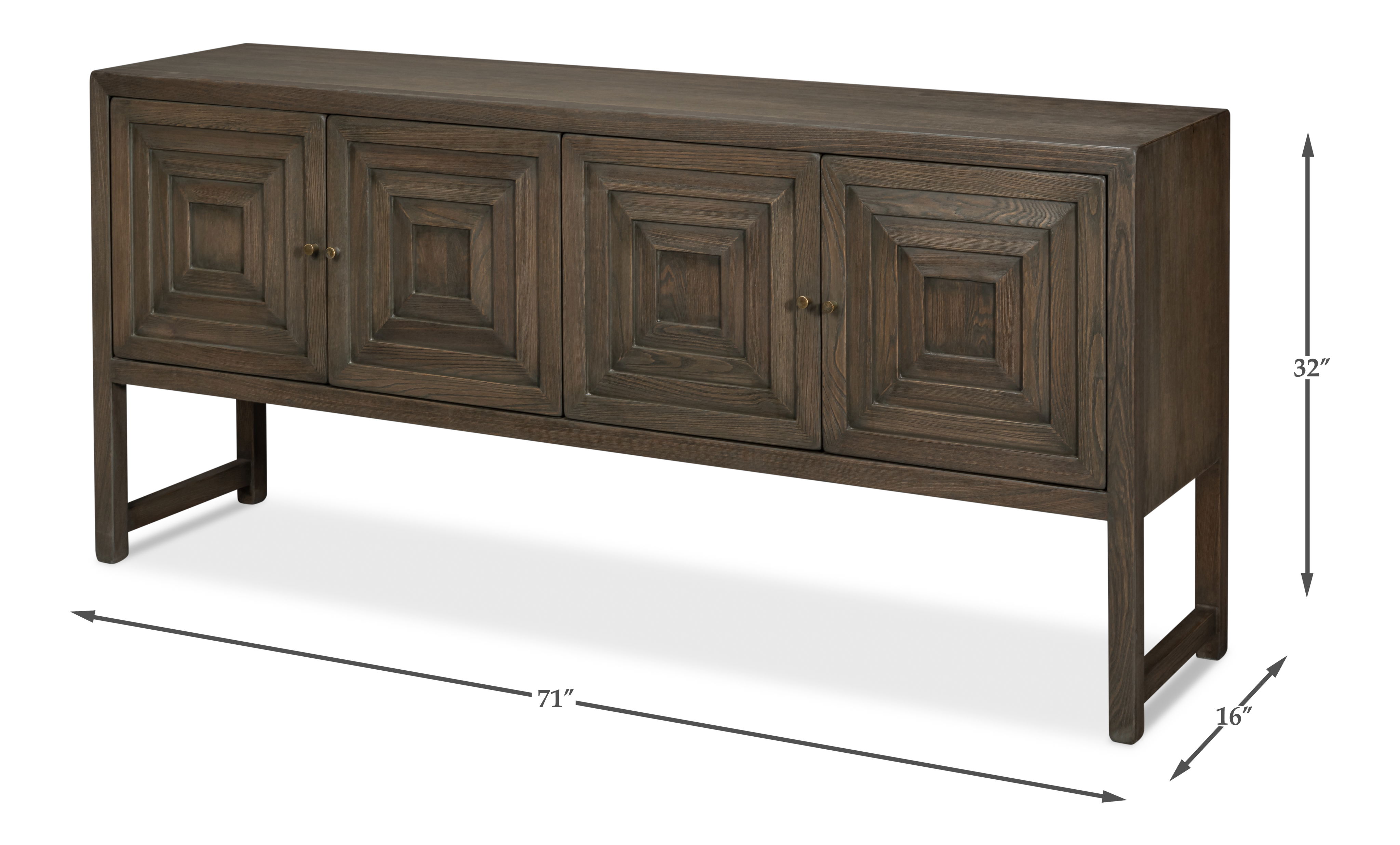 Dice French Country Sideboard, Cabinets & Sideboard by Sarreid, 71" length x 16" width x 32" height View 13